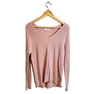 GAP Lilac Lavender V-Neck Long Sleeve Knit Sweater Women's Medium
